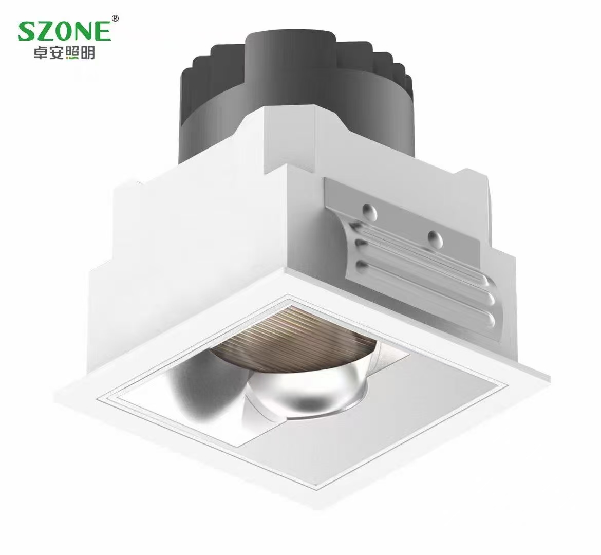 卓安照明嵌入式方形LED射灯(简约款)
